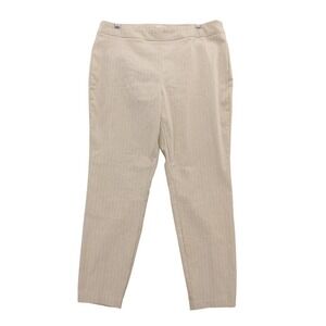 Nanette Lepore Pinstripe Pull On Pocketless Pants Beige‎ Size 14